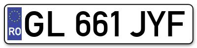 Placuta inmatriculare numar auto  GL-661-JYF, GL 661 JYF, GL661JYF