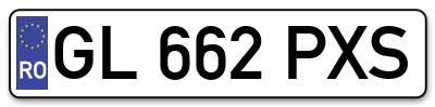 Placuta inmatriculare numar auto  GL-662-PXS, GL 662 PXS, GL662PXS