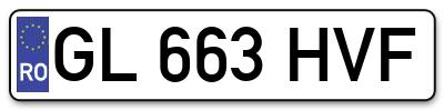 Placuta inmatriculare numar auto  GL-663-HVF, GL 663 HVF, GL663HVF