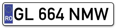 Placuta inmatriculare numar auto  GL-664-NMW, GL 664 NMW, GL664NMW