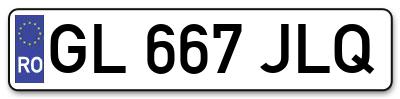 Placuta inmatriculare numar auto  GL-667-JLQ, GL 667 JLQ, GL667JLQ