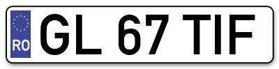 Placuta inmatriculare numar auto  GL-67-TIF, GL 67 TIF, GL67TIF