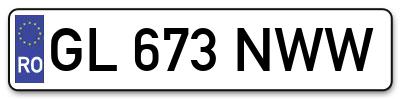 Placuta inmatriculare numar auto  GL-673-NWW, GL 673 NWW, GL673NWW