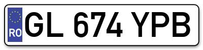 Placuta inmatriculare numar auto  GL-674-YPB, GL 674 YPB, GL674YPB