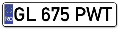 Placuta inmatriculare numar auto  GL-675-PWT, GL 675 PWT, GL675PWT