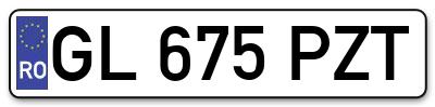 Placuta inmatriculare numar auto  GL-675-PZT, GL 675 PZT, GL675PZT