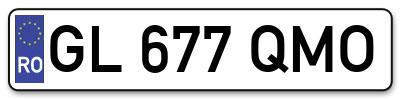 Placuta inmatriculare numar auto  GL-677-QMO, GL 677 QMO, GL677QMO