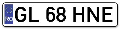 Placuta inmatriculare numar auto  GL-68-HNE, GL 68 HNE, GL68HNE