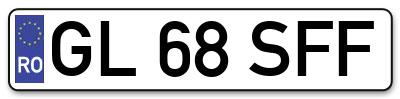 Placuta inmatriculare numar auto  GL-68-SFF, GL 68 SFF, GL68SFF