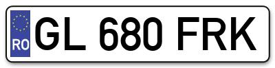 Placuta inmatriculare numar auto  GL-680-FRK, GL 680 FRK, GL680FRK