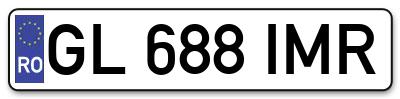 Placuta inmatriculare numar auto  GL-688-IMR, GL 688 IMR, GL688IMR