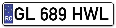 Placuta inmatriculare numar auto  GL-689-HWL, GL 689 HWL, GL689HWL