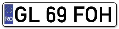 Placuta inmatriculare numar auto  GL-69-FOH, GL 69 FOH, GL69FOH
