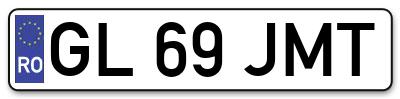 Placuta inmatriculare numar auto  GL-69-JMT, GL 69 JMT, GL69JMT