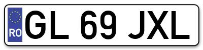 Placuta inmatriculare numar auto  GL-69-JXL, GL 69 JXL, GL69JXL