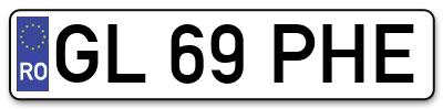 Placuta inmatriculare numar auto  GL-69-PHE, GL 69 PHE, GL69PHE