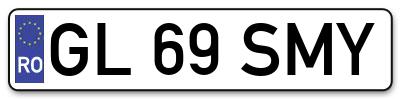 Placuta inmatriculare numar auto  GL-69-SMY, GL 69 SMY, GL69SMY