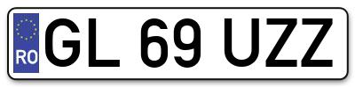 Placuta inmatriculare numar auto  GL-69-UZZ, GL 69 UZZ, GL69UZZ