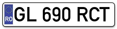 Placuta inmatriculare numar auto  GL-690-RCT, GL 690 RCT, GL690RCT