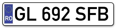 Placuta inmatriculare numar auto  GL-692-SFB, GL 692 SFB, GL692SFB