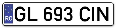 Placuta inmatriculare numar auto  GL-693-CIN, GL 693 CIN, GL693CIN
