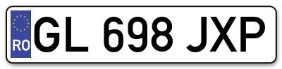 Placuta inmatriculare numar auto  GL-698-JXP, GL 698 JXP, GL698JXP