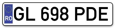 Placuta inmatriculare numar auto  GL-698-PDE, GL 698 PDE, GL698PDE