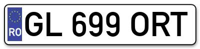 Placuta inmatriculare numar auto  GL-699-ORT, GL 699 ORT, GL699ORT