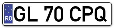 Placuta inmatriculare numar auto  GL-70-CPQ, GL 70 CPQ, GL70CPQ