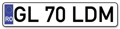 Placuta inmatriculare numar auto  GL-70-LDM, GL 70 LDM, GL70LDM