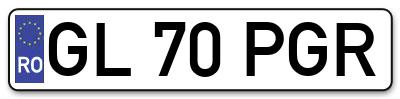 Placuta inmatriculare numar auto  GL-70-PGR, GL 70 PGR, GL70PGR