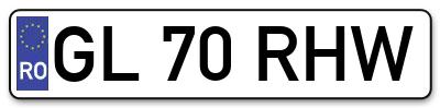 Placuta inmatriculare numar auto  GL-70-RHW, GL 70 RHW, GL70RHW