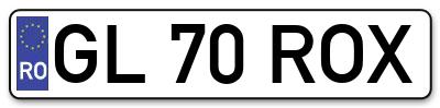 Placuta inmatriculare numar auto  GL-70-ROX, GL 70 ROX, GL70ROX