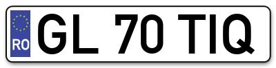 Placuta inmatriculare numar auto  GL-70-TIQ, GL 70 TIQ, GL70TIQ