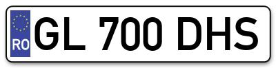 Placuta inmatriculare numar auto  GL-700-DHS, GL 700 DHS, GL700DHS