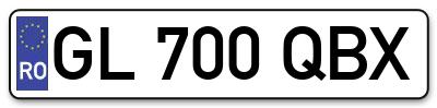 Placuta inmatriculare numar auto  GL-700-QBX, GL 700 QBX, GL700QBX