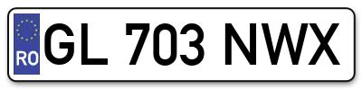 Placuta inmatriculare numar auto  GL-703-NWX, GL 703 NWX, GL703NWX