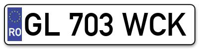 Placuta inmatriculare numar auto  GL-703-WCK, GL 703 WCK, GL703WCK
