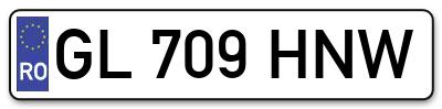 Placuta inmatriculare numar auto  GL-709-HNW, GL 709 HNW, GL709HNW