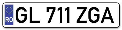 Placuta inmatriculare numar auto  GL-711-ZGA, GL 711 ZGA, GL711ZGA