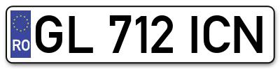 Placuta inmatriculare numar auto  GL-712-ICN, GL 712 ICN, GL712ICN