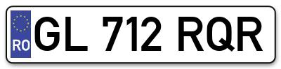Placuta inmatriculare numar auto  GL-712-RQR, GL 712 RQR, GL712RQR