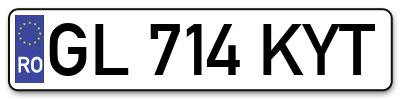 Placuta inmatriculare numar auto  GL-714-KYT, GL 714 KYT, GL714KYT