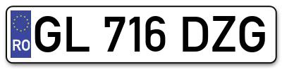 Placuta inmatriculare numar auto  GL-716-DZG, GL 716 DZG, GL716DZG