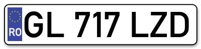 Placuta inmatriculare numar auto  GL-717-LZD, GL 717 LZD, GL717LZD