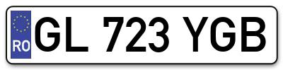 Placuta inmatriculare numar auto  GL-723-YGB, GL 723 YGB, GL723YGB
