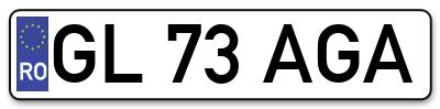 Placuta inmatriculare numar auto  GL-73-AGA, GL 73 AGA, GL73AGA