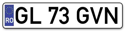 Placuta inmatriculare numar auto  GL-73-GVN, GL 73 GVN, GL73GVN