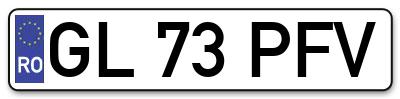 Placuta inmatriculare numar auto  GL-73-PFV, GL 73 PFV, GL73PFV