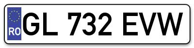Placuta inmatriculare numar auto  GL-732-EVW, GL 732 EVW, GL732EVW